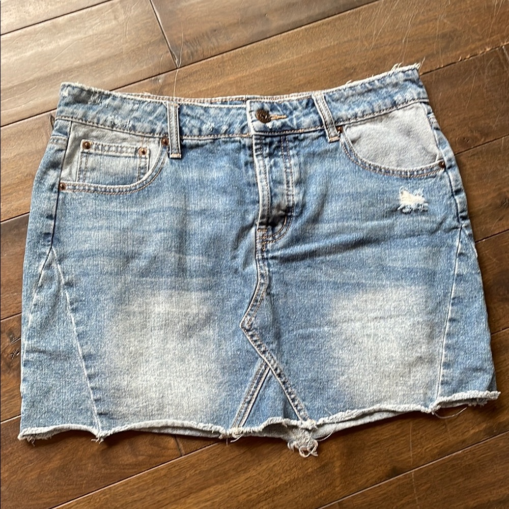 Distressed Jean Denim Mini Skirt size 5